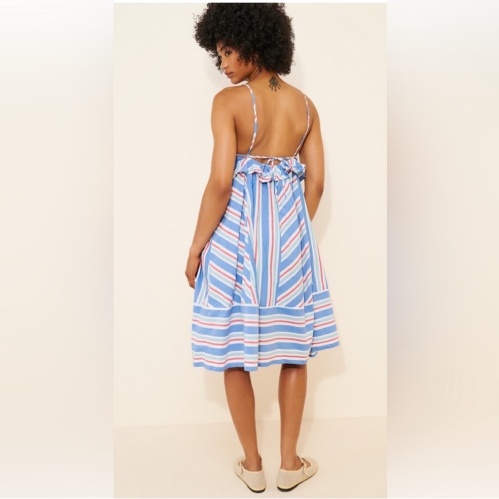 Anthropologie Striped Sundress in Blue, Red, Pink, Yellow - Picture 3 of 9